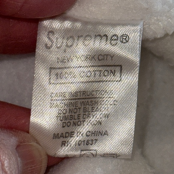 Supreme X Comme Des Garçons White Hoodie Sweatshirt - Picture 10 of 10